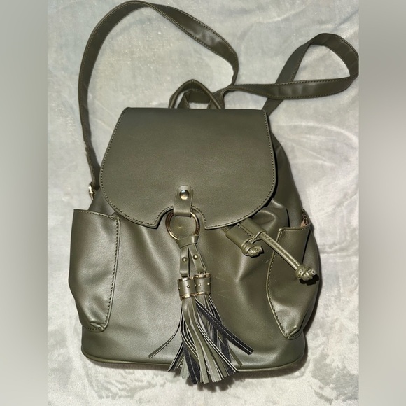 Handbags - Olive Green Tassel Backpack